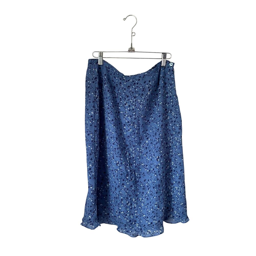 Kathy Ireland Blue Floral Midi Skirt: Y2K, Modern